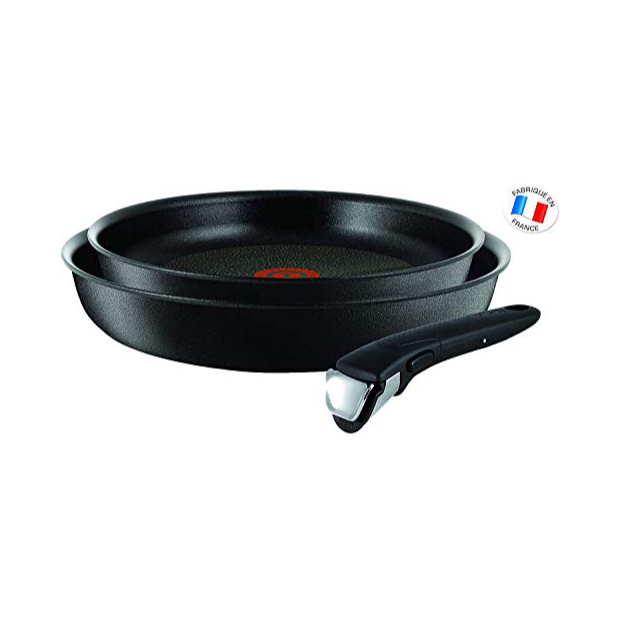 Tefal l65491 Juego de 5 sartenes con revestimiento antiadherente para  cocinas de inducción, color negro.