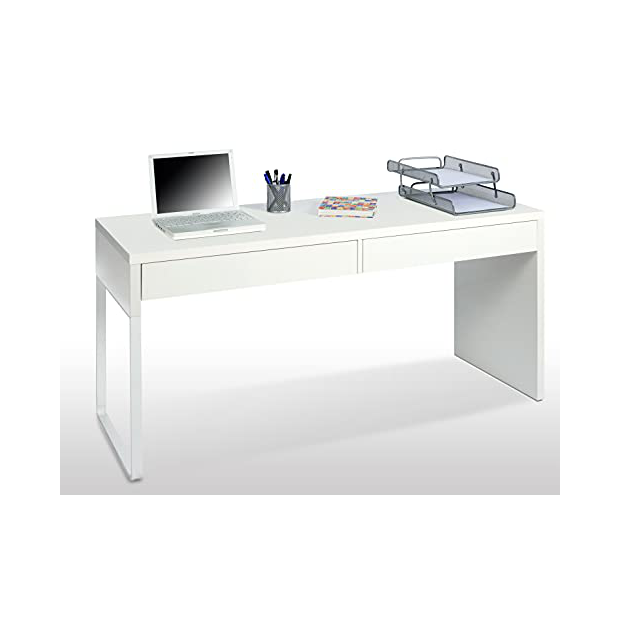 Mobelcenter - Mesa Escritorio Teo Reversible con Cajón y Estante con 2  Huecos - Mesa de Oficina con