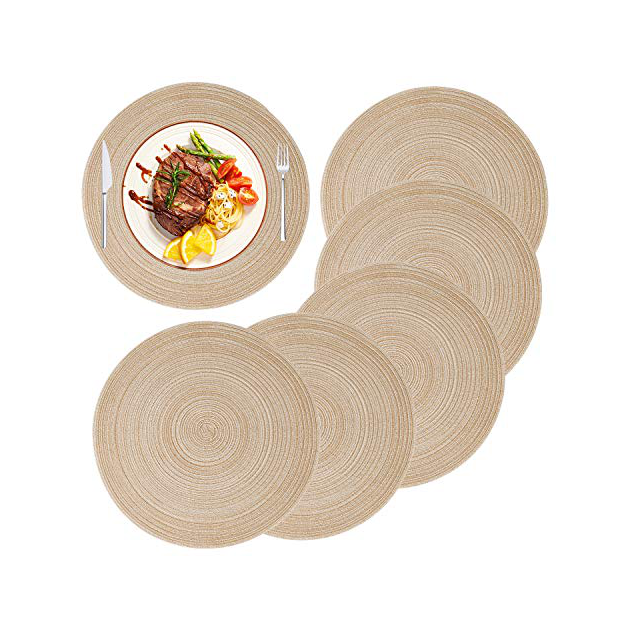  Top Finel - Juego de 6 manteles individuales de plástico,  resistentes al calor, lavables, para mesa de comedor, color café : Hogar y  Cocina